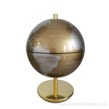 Desk Revolving World Globe with Metal Stand